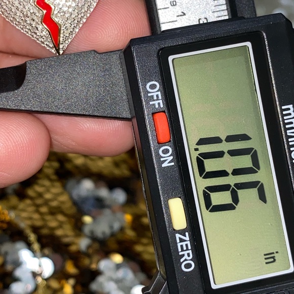 10k gold vermeil Genuine real diamond broken heart diamond pendant NOT CZ Gift - Picture 6 of 6